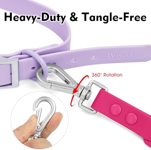 Wisedog Waterproof Dog Leash, Rose Violet, 5 ft × 3/4 in - Image 3