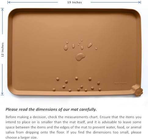 Hoki Found Silicone Pet Food Mats Tray - High-Lips Pet Dog Cat Bowl Mats - Dog Pet Cat Feeding Mat - Waterproof Dog Cat Food Mats -Pet Water Mats for Floors - Butterscotch - Image 5