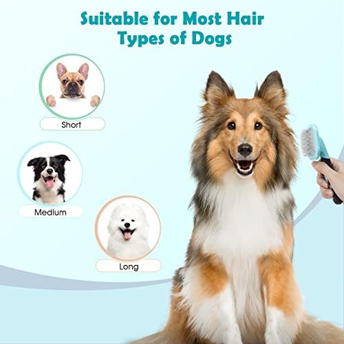 Slicker Brush, Dog Brush Gently Cleaning Pin Brush For Shedding Dog Hair Brush For Small Dogs Puppy Yorkie Poodle Rabbits Cats One Size Blue - Image 2