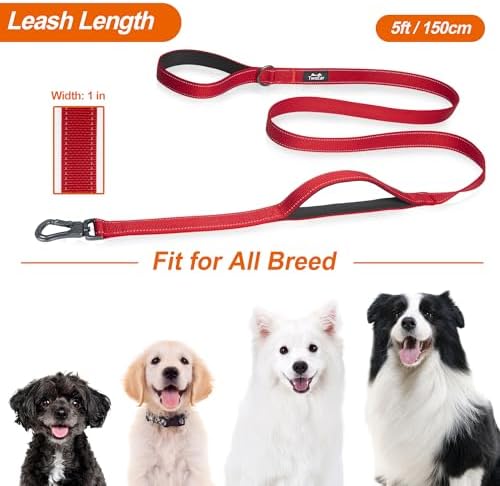 Twoear 5FT 1IN Heavy Duty Dog Leash for Large Dogs with 2 Padded Handles - Image 6
