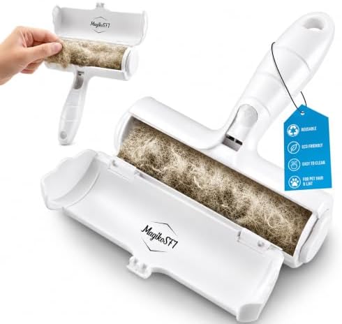 Pet Hair Remover Roller Reusable Lint Roller for Dog & Cat Hair – Fur Remover for Couch, Furniture, Carpet, Car Seats & Clothes – Portable Manual Pet Hair Cleaning Brush (White) by MagikoSFITopBrandofsandal