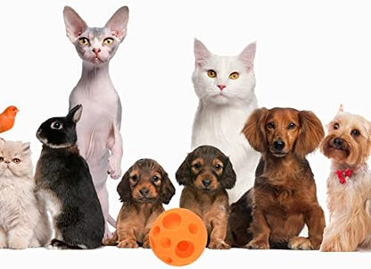 Evan Dog Toy Balls, 5 Inch Treat Tricky Ball Food Dispensing Toys Tricky Fun Interactive Dog Toy Food Dispenser Toy Puzzle Toy Ball Dog Chew Toys Ball for Large Medium Slow Feeder Dog Bowls（Orange） - Image 5