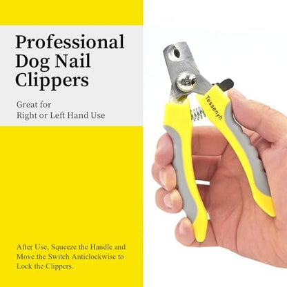 Professional Dog Nail Trimmers, Dog Nail Clippers for Small & Medium Dogs, Cats, and Pets, with Safety Lock and Protective Guard, 5.1 Inches - Image 4