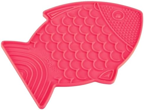 LickiMat Felix, Fish-Shaped Cat Slow Feeders Lick Mat, Boredom Anxiety Reducer; Perfect for Food, Treats, Yogurt, or Peanut Butter. Fun Alternative to a Slow Feed Cat Bowl or Dish, Pink - Image 3