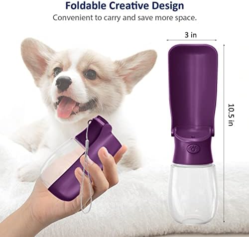 WePet Foldable Portable Dog Water Bottle Puppy Water Dispenser with Drinking Feeder, 12 OZ, High-Temperature Resistant Leak Proof for Pets Outdoor Walking, Hiking, Travel, Food Grade Plastic BPA Free - Image 3