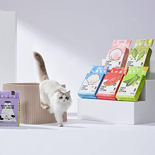 Michu Tofu Cat Litter Natural Clumping Tofu Cat Litter 5.5lb/88oz 5 Scents (Greentea + Mixed, 2 Pack) - Image 2