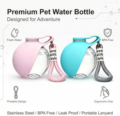 Dog Drinking Bottle, Leak-Proof Foldable Silicone Bowl (Pink B) - Image 6