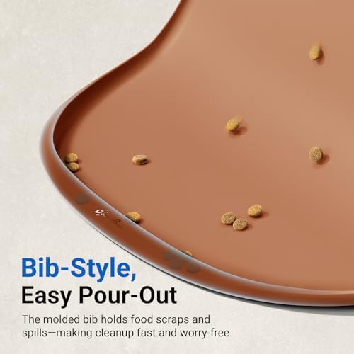 DownyPaws Cat Food Mat,Silicone Waterproof Feeding Mat, 18"×12.5", Coral - Image 5