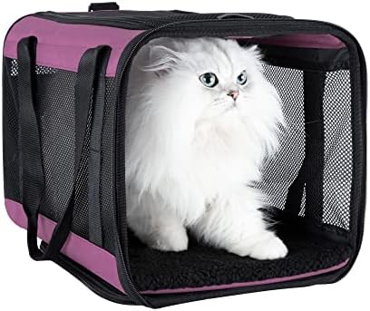 Soft Pet Carrier for Large and Medium Cats, 2 Kitties, Small Dogs. Easy to Get Cat in, Great for Cats that Don't Like Carriers (Viva Magenta) by petisfam