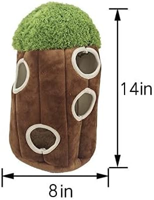 Glow Pups Dog Puzzle Toy Tree with Hide and Seek Squeaky Owl Plush Toys, Interactive Fun for Small and Medium Dogs, Promotes Mental Stimulation, Large Green Forest Animal