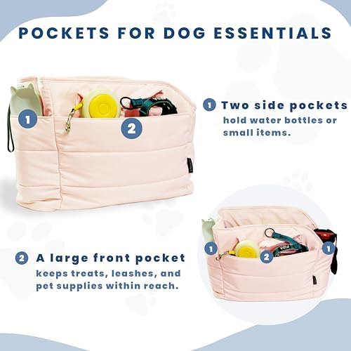 Lightweight Puffy Dog Purse Carrier for Small Dogs, Pink - Image 6