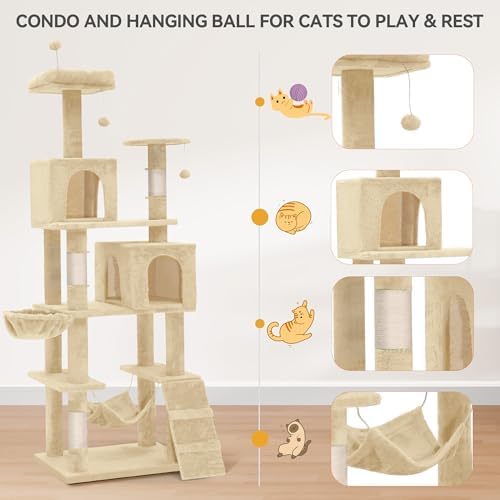 YITAHOME 75 Inch Heavy Duty Cat Trees for Large Cats - Image 6