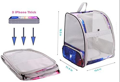 Pet Carrier Backpack for Cats and Small Dogs, Fully Breathable Vented Backpack for Kitten Bunny Airline Approved Travel Hiking Camping Cat Book Bag (Blue, Ventilation) - Image 2