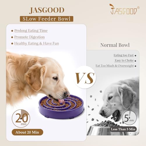 JASGOOD Slow Feeder Bowl for Large Dogs, Anti-Gulping Pet Bowl, Prevents Bloat & Choking - Image 2