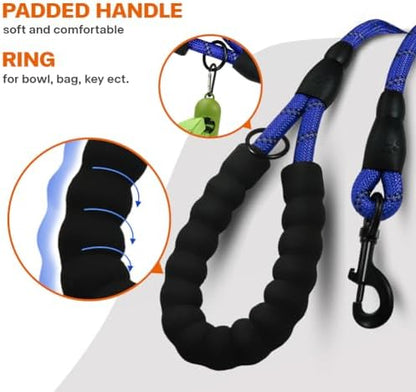 Taglory Rope Dog Leash for Small Medium Dogs, 6 FT Padded Handle, Navyblue - Image 4