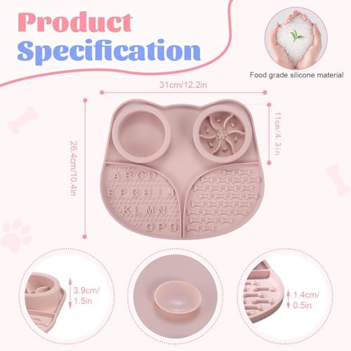 Silicone Lick Mat for Dogs with Suction Cups, Slow Feeder Dog Bowls & Dog Lick Mat for Anxiety Relief, Snuffle Mat for Dogs, Dog Food Bowl & Cat Food Bowl, Slow Feeder Cat Bowl for Wet & Dry Treats - Image 2