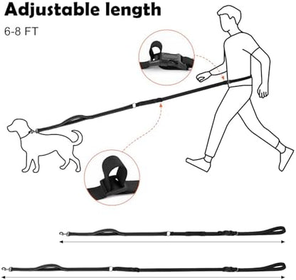 XiaZ Hands Free Dog Leash,Versatile Hands Free Leash,5.9-7.9 FT Waist Belt with Double Handles for Small Medium and Large Dogs Walking, Running and Jogging, Black - Image 6
