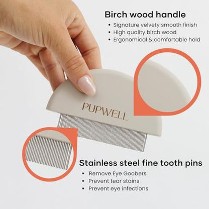 Pupwell Detailer Comb for Removing Tear Stains, Crust, and Eye Mucus and Small Tangles - Image 6
