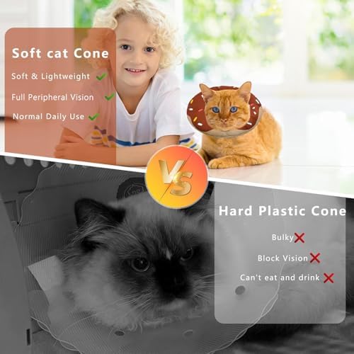 Seyezo Cat Cone Collar Soft, Adjustable Cat Recovery Cone, WaterproofBrown - Image 6