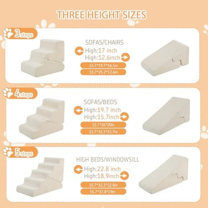 Dog Ramp for Bed, 20" H Dog Stairs for High Bed - Image 4