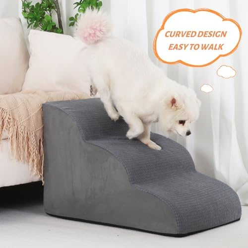Aodisman Dog Stairs for Small Dogs and Cats,3-Step Pet Ramp for Bed & Couch - Image 5