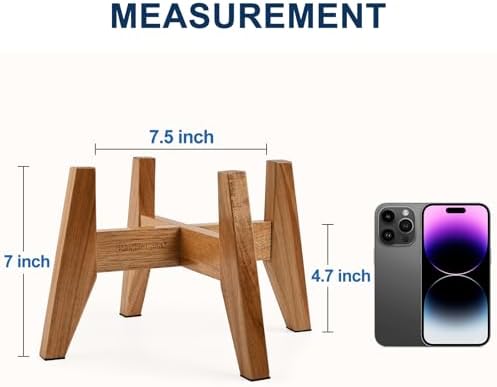 RAINBLELAND Elevated Dog Bowl Stand for Small Dogs, 7" Wood Stand, 2 Pack - Image 3