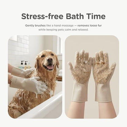 Pet Grooming Silicone Gloves, Gentle Dog Bathing Shampoo Brush - Image 6