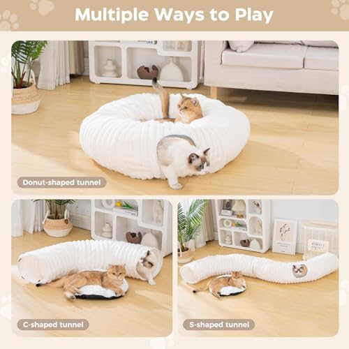 Avont Cat Tunnel Bed for Indoor Cats, Beige - Image 2