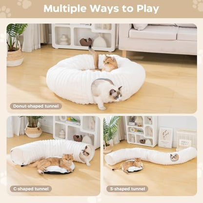 Avont Cat Tunnel Bed for Indoor Cats, Beige - Image 2