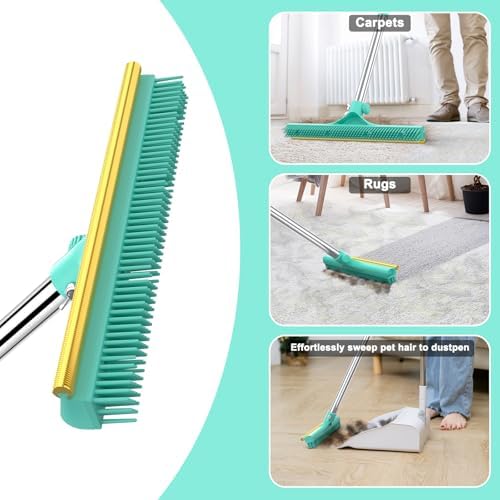 Carpet Rake for Pet Hair Removal - 60" Adjustable Long Handle Carpet Rake - Image 6