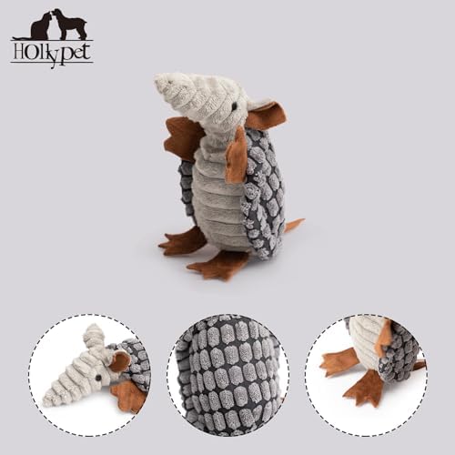 Hollypet Armadillo Squeaky Puppy Dog Toys for Small Medium Dogs, 6" - Image 3