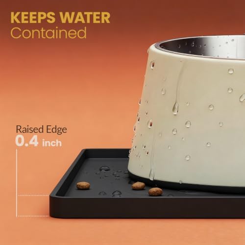 Waterproof Silicone Pet Feeding Mat, Dog Cat Food Water Bowl, Raised Edge - Image 3