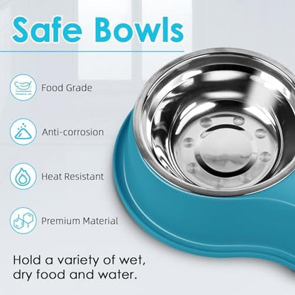 Epetslove Dog Bowls Large Stainless Steel Dog Water and Food Bowls Set with No-Slip Base, Pet Feeder Bowls Raised Edges for No Spill, Dog Cat Dish for Small, Medium, and Large Pets - Image 4
