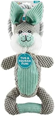 Outward Hound Scrunch Bunch Dog Tug Toy, Bunny, Plush & Squeaky, 16.7" - Image 2