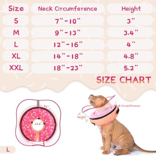 Supet Raised Inflatable Dog Cone Collar to Stop Licking, Soft Dog Cone Alternative After Surgery, Doggie Neck Donut Collar for Small Medium Large Dogs - Image 6