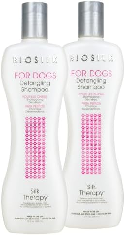 BioSilk for Dogs Silk Therapy Detangling Dog Shampoo, 12 Fl Oz, 2-Pack by BioSilk