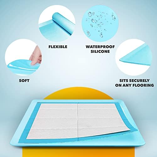 Dog Pee Pad Holder - Fits Up to 24” x 24” Pee Pad - 2 Pack - Sky Blue - Image 5
