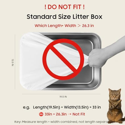 60 Pack Automatic Litter Box Bags Fit for Litter Box Robot 5/4/3, Heavy Duty Drawstring Waste Bags, Sensor-Compatible, Tear Resistant, White, 25.2" x 15.7" - Image 3