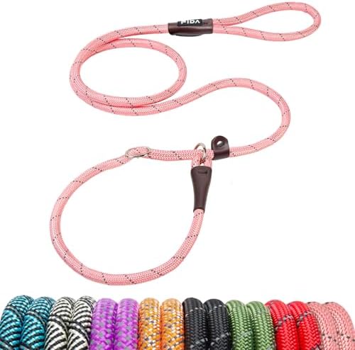 Fida Durable Slip Lead Dog Leash, 6 FT x 3/8" Heavy Duty Loop Leash, Pink by Fida