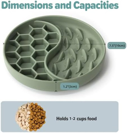 Slow Feeder Dog Bowl, Pet Puzzle Dish w/Suction Cup, Small Medium - Image 2