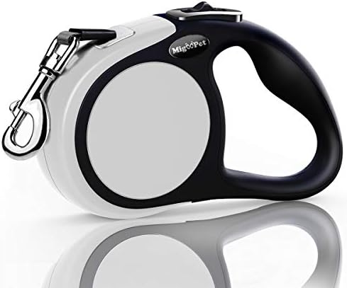 Heavy Duty Retractable Dog Leash-16ft Strong & Durable Walking Leash for S to L Dogs up to 45/115 lbs, Upgraded Lock System, Non Slip Grip, Tangle Free (Grey, Small/Medium) by MEEGOOD