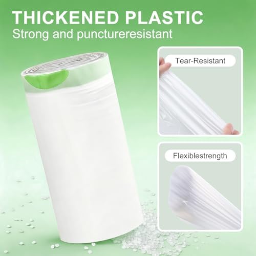 80 Count 18" x 12.6" Cat Litter Box Liners, Compatible with Meo Want MW-SC01/SC02/SC09/ SC01-Y, Thick Heavy Duty Drawstring Cat Litter Bags, Replaced Trash Bags for Self-Cleaning Cat Litter Box - Image 2