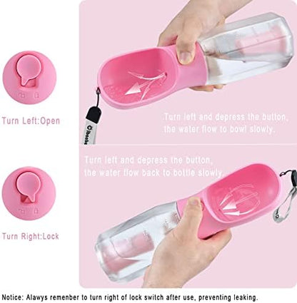 Cibaabo Dog Water Bottle with Food Container & Poop Bag Holder & Filter - Image 4