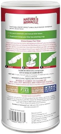 Nature's Miracle Litter Box Deodorizer Powder, Cat Odor Control | Unscented | 20 Ounces | Pack of 6 - Image 2