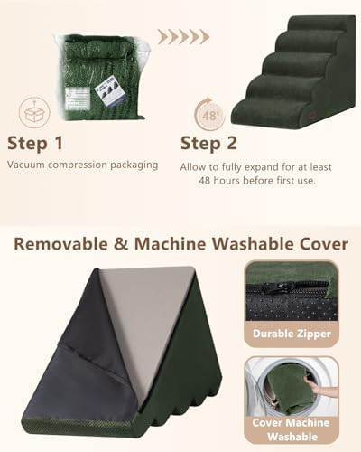 Aodisman Dog Stairs for High Beds,5 Step Pet Ramp for Dogs and Cats,22.4" H - Image 5