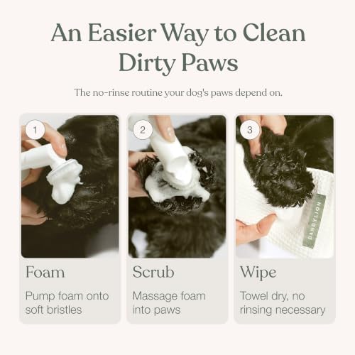 Dandylion, Dog Paw Cleaner, Clean Paws, No Rinse Foam Cleaner with Brush - Image 6