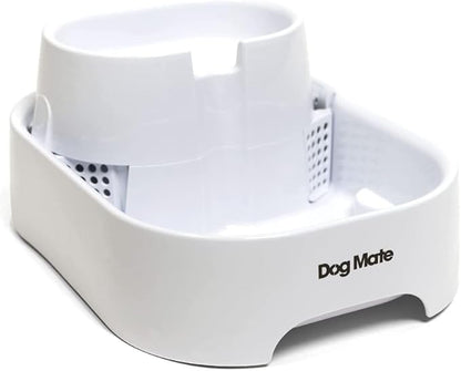 Dog Mate Large Multi-Level Pet Water Fountain (385) - Water Drinking Station for Dogs and Cats, Designed for Easy Hydration, 200 fl. oz. Capacity, White