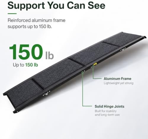 Dog Ramp for Car, 70.8-Inch Quad-Fold Aluminum Alloy Pet Ramp - Image 6