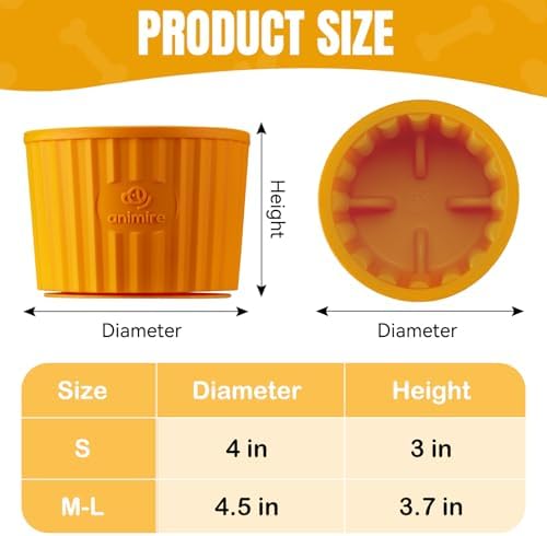 Dog Lick Bowl, Anxiety Relief Dog Licking Mat Freezer Treat Dispenser, Non-Slip Anti-Choking Silicone Slow Feeder Lick Bowl for Small Medium & Large Breed Dogs, BPA Free(Orange,S) - Image 5