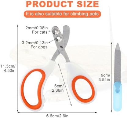 Bearded Dragon Nail Clippers, Stainless Steel Cat Nails Trimmer, Small Animal Nail Clippers for Birds Hamsters Rabbits Chameleon, Bearded Dragon Supplies Professional Claw Trimmers(Orange) - Image 2
